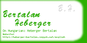bertalan heberger business card